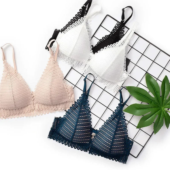 Sexy Lace Wireless Front Closure Bra